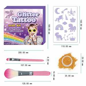 Kit de Tatuajes Temporales con Brillantina, Resistentes al Agua y Amigables con la Piel, para Regalo de Cumpleaños, Fiesta o Festival para Niñas - Product Image 3
