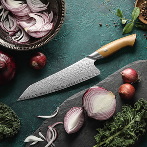 Couteau de chef HEZHEN en acier Damas personnalisé, manche en Micarta de lin durable, couteau de cuisine professionnel pour trancher, Gyuto - Product Image 5