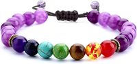 Bracelets faits à la main 7 Chakra Charms Lava Rock Hommes Femmes Améthyste Naturelle Lapis Mode Perles de Pierre Naturelle Bijoux Bracelets