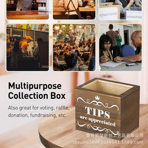 Cross-border wooden suggestion boxes, wooden donation boxes, tip boxes, wooden storage boxes, <b>bar</b> and restaurant suggestion - Product Image 4