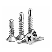 OEM 1000 pièces/boîte # Vis de toiture à tête fraisée plate Phillips M4.8x16mm, classe 8.8, zinguée blanche, 10 pouces, pour métal et bois
