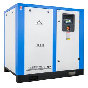 Screw air compressor manufacturer 8bar 37kw large power connection industrial air compressor dryer set