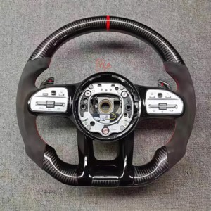 Volante Deportivo de Fibra de Gamuza para Mercedes-Benz, para Modelos W221, W205, W212, W213, B 300 <span class=keywords><strong>AMG</strong></span>, A45, LA45, <span class=keywords><strong>63</strong></span>, W204, X5, X3, <span class=keywords><strong>GL</strong></span>, en Cuero - Product Image 4