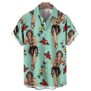 Camisas hawaianas de manga corta con estampado de botones para hombre, camisas informales de playa de verano - Product Image 4