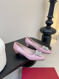 Zapatos de Tacón Grueso con Hebilla Plateada y Detalles en Cuero Genuino, Entresuela de Goma, Suela Exterior de Goma, Impermeables, Punta Cuadrada, Versátiles para el Traslado Diario - Product Image 2