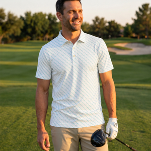 Camisas de hombre de nuevo diseño con estampado por sublimación, camisa polo de golf de alto rendimiento para hombre con estampado completo del contorno del estado de Florida en verde menta - Product Image 1