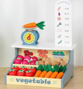 Carrito de tienda de juguetes de madera con <span class=keywords><strong>caja</strong></span> <span class=keywords><strong>registradora</strong></span> <span class=keywords><strong>realista</strong></span>-Supermercado de juego de simulación para niños para jardín de infantes - Product Image 6