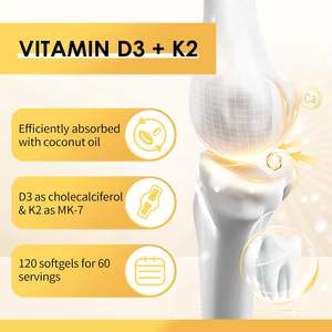 Biochealth Oem 2-In-1 Vitamine D3 K2 Capsule Kokosolie Softgels Voor Volwassenen Ondersteunt Bothart En Immuungezondheid Niet Voor Pasgeborenen - Product Image 4