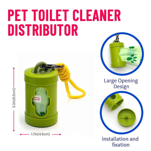 Distributeur portable de sacs à déjections canines à clipser – Support pour sacs de déchets pour animaux de compagnie – Accessoire de nettoyage pour promenades en extérieur - Product Image 1