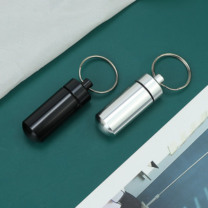 Aluminum Alloy <b>Pill</b> Storage <b>Case</b> Compact Portable Keychain Mini Bottle <b>For</b> Medication Carrying - Product Image 4