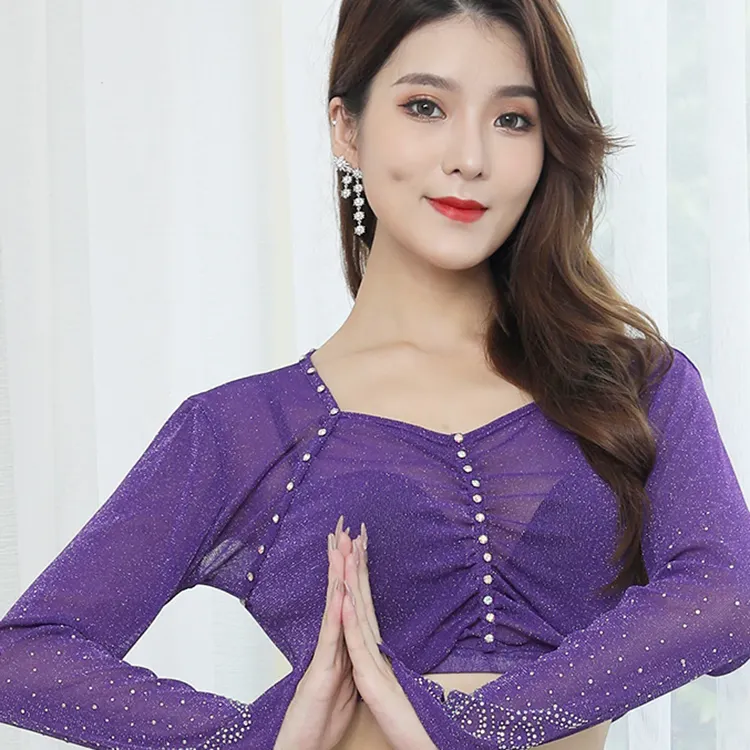 2022 danza del ventre top sexy femminile prospettiva pratica vestito costume di danza orientale