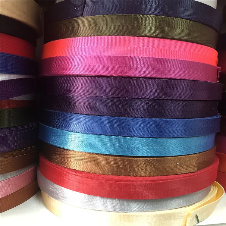 Tali bagasi multiwarna PP poliester pelangi tali Jacquard tenun bergaris warna-warni untuk tali tas