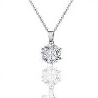 Kalung Liontin Lingkaran Moissanite Perak S925 Enam Cakar Rantai Klavikula Pasokan Langsung Pabrik Mewah Elegan Serbaguna