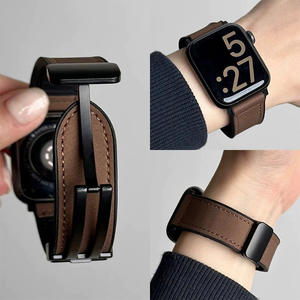 Correa Compatible con Apple IWatch, Huawei GT6, <span class=keywords><strong>Xiaomi</strong></span> 9 Pro, Silicona, Cuero, Patrón Crazy Horse, Compatible con Fit4, Hebilla Magnética, <span class=keywords><strong>S11</strong></span>, Minimalista - Product Image 4
