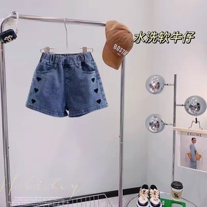 Completo Estivo per Bambine, Stile Coreano, T-shirt Arcobaleno a Maniche Corte e <span class=keywords><strong>Pantaloncini</strong></span> in Denim, Nuovo Stile Trendy - Product Image 5