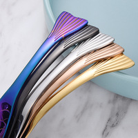 Lot de couverts Horeca en acier inoxydable 304, résistants au lave-vaisselle, cuillère à manche en forme de poisson, vaisselle dorée pour restaurant et hôtel
