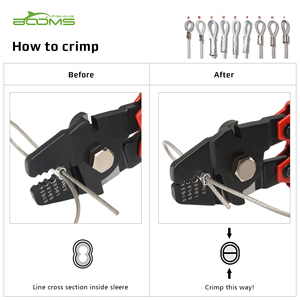 Booms Fishing CP1 <b>Wire</b> Rope Crimper <b>Tool</b> Fishing <b>Crimping</b> Stripping Pliers Saltwater With Side Cutters for Line Cutting - Product Image 4