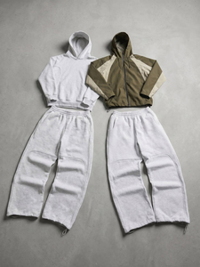 <span class=keywords><strong>Tuta</strong></span> Sportiva Personalizzata con Zip 100% Cotone, <span class=keywords><strong>Set</strong></span> <span class=keywords><strong>Felpa</strong></span> con Cappuccio Taglie Forti per Uomo - Product Image 2