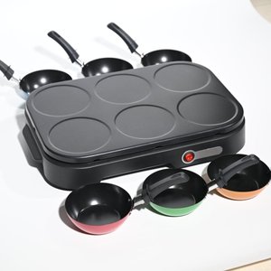 Bán Buôn 6-Người Điện <span class=keywords><strong>Crepe</strong></span> & Pancake Maker Không Dính Chảo Thép Không Gỉ Cơ Thể Đúc Sắt Tấm Của Nhãn Hiệu Crepes Cho Nhà Sử Dụng - Product Image 1