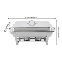 Chafing Dish Buffetset 3-delige roestvrijstalen rechthoekige voedselwarmer professioneel voor bruiloften, catering en hotelbuffetten