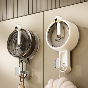 Strong Vacuum Non-Punching Plastic Towel <strong>Hook</strong> <strong>for</strong> Bathroom Kitchen Seamless Wall Mount with Suction <strong>Cup</strong> Load-bearing Press Style - Product Image 1