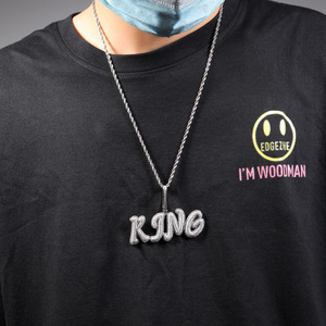 Nombre personalizado Bling iniciales collar más nuevo estilo Hip-Hop firma fuente letra colgante joyería de moda - Product Image 6