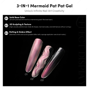 Colección de gel JTING Pearl 9-Grids Mermaid Pat Pat, gel 3 en 1 con esponja para aplicar, gel de textura 3D, sin HEMA/TPO, para decoración de uñas. - Product Image 3