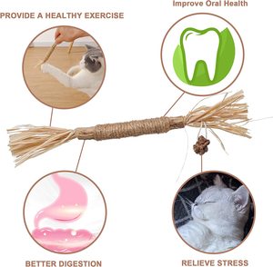 Juguetes para gatos, dientes de hierba gatera interactiva para interiores naturales, juguete para masticar gatos, palo Matatabi para gatos - Product Image 4