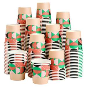 7oz 9oz 12oz 14oz 16oz Disposable Single Wall Paper Cups Hot & Cold Coffee Milk Tea Christmas Custom Cups