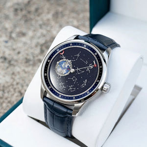 Reloj Mecánico Personalizado con Diseño de Aventurina Azul, Esfera Transparente con Cielo Estrellado Giratorio Automático de 24 Horas, Logotipo OEM - Product Image 1