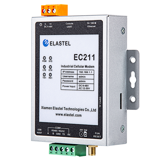 Industrial Wireless 4G Modem Ethernet Compact Size RS232 RS485 WIFI GSM Sim Card Slot MQTT Protocol DTU