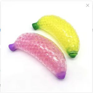 Hot Sale Flybear Tpr Ice Cream & Banana Shaped Squeeze Toy Anti-Stress Squishy for Children with Colorful <b>Beads</b> - Product Image 1
