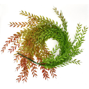 Ruyin Ramas Artificiales de Sauce de 30cm-100cm, Ramo Verde y Rojo, Planta Decorativa para Colgar en la Pared - Product Image 5