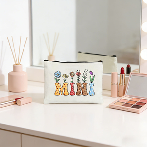 Bolsa de cosméticos de lona con diseño de Peace Love Volleyball, bolsa de maquillaje con cremallera, almacenamiento de viaje - Product Image 2