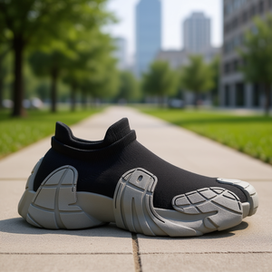 Men's Basketball Style Casual <b>Shoes</b> Stretch Fabric Upper Cotton Lining Rubber <b>Sole</b> One-Step Spring 2025 Large Size - Product Image 2