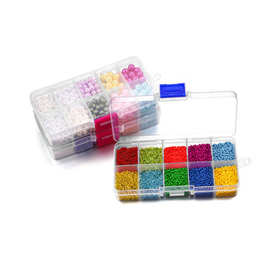 Imitation Pearl Seed <b>Bead</b> <b>Set</b> Glass Round <b>Beads</b> For Earring Making DIY Jewelry Accessories 10 Colors Organized Box - Product Image 1