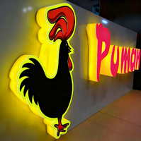Signes de société extérieur 3d acrylique FrontLit Led signe de magasin lettres de canal de lumière acrylique pour Salon Restaurant magasin signe