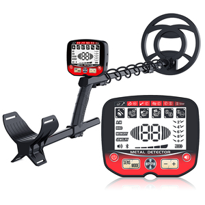 Détecteur de métaux avec bobine de recherche de 30 cm, en plastique noir et rouge, pour adultes, haute sensibilité, écran LCD - Product Image 2