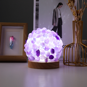 Lampada in Cristallo Naturale, Luce Notturna in Quarzo Rosa, Grappolo di Cristalli per Guarigione Reiki, Decorazione per la Casa, Esemplare Minerale - Product Image 3