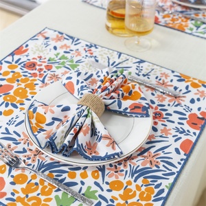 Serviettes de table en coton imprimées en gros, serviettes en tissu à marque privée pour la restauration, linge de table - Product Image 1