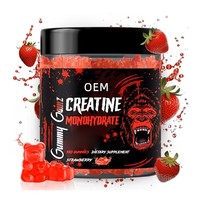 Gomitas de Creatina Monohidrato a Granel, 120 Gomitas, Sabor Fresa, Sin Azúcar, Energía Muscular, Marca Privada OEM, Natural