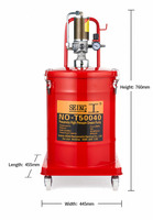 Pompe à graisse pneumatique haute efficacité 40L 50MPa et distributeur de lubrifiant avec pistolet à graisse à commande pneumatique pour machines agricoles