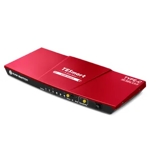 TESmart Tunggal 3 Port USB KVM Konsol Tipe C 4K 60Hz KVM Beralih untuk 3 Komputer Berbagi Keyboard Mouse U Disk