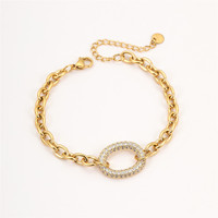Bracelets en acier inoxydable plaqué or 18 carats pour femmes