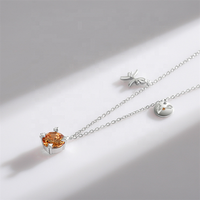 Personnalisé plage espoir fraternel aime pure naissance collier dames mode en gros en argent sterling clavicule topaze colliers