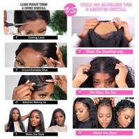 Body Wave Wear and Go Perruque de fermeture en dentelle de cheveux humains sans colle Pre Cut HD Lace with Natural Hairline Beginner Friendly
