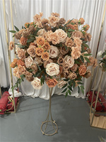 Décorations de table de mariage d'automne IFG, boule de fleurs artificielles élégante de 60 cm, couleur marron