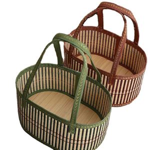 Cestas de Bambú Plegables de Suministro Directo de Fábrica para Empaque de Zongzi, Cestas de Bambú para Cangrejo Mitten, Cestas de Bambú para Huevos y Artículos Festivos - Product Image 1