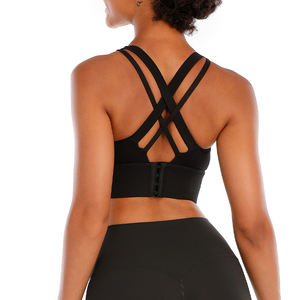 Sujetador de Yoga personalizado de talla grande para mujer, Sujetador deportivo de retazos con estampado transpirable, Top de entrenamiento para correr y gimnasio - Product Image 1