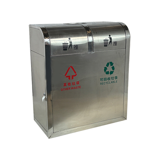 Contenedores de Basura de Acero Inoxidable para Paisajismo Urbano y Centros Comerciales, Contenedor de Basura Clasificado para Exteriores - Product Image 2